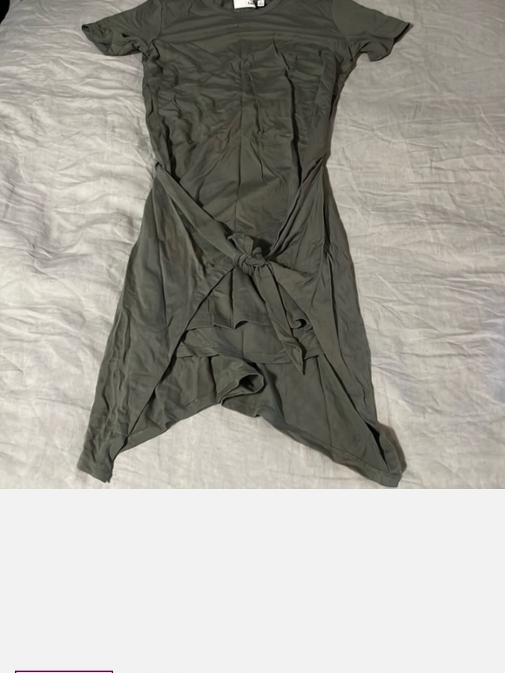 Wilfred Olive Green Asymmetrical Tie-Front Dress